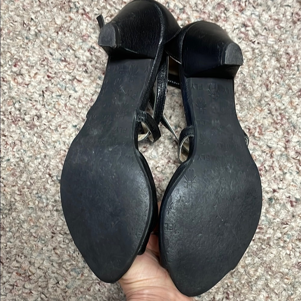Fly London Black Heeled Sandals with Strappy Design - Picture 8 of 10
